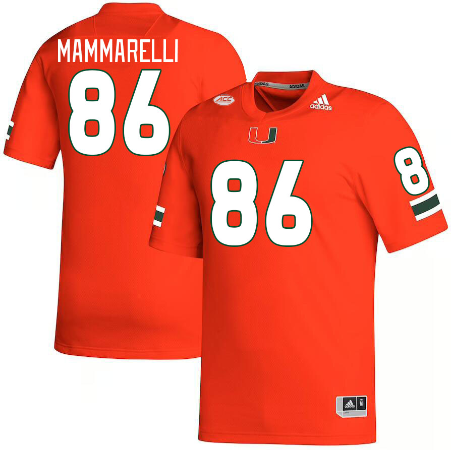Men #86 Dominic Mammarelli Miami Hurricanes College Football Jerseys Stitched-Orange